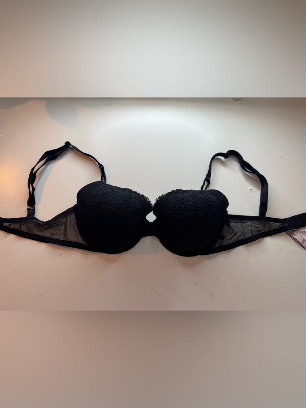 Victoria’s Secret Lightly Lined Black Lace Demi Bra